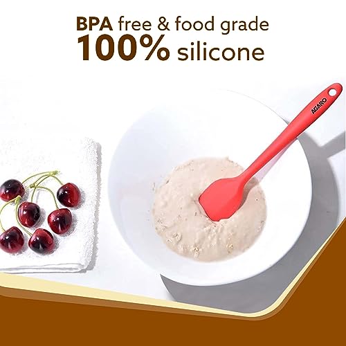 AGARO Silicone Spatula Set of 2, Large Heat Resistant Spatula for Cooking, Baking and Mixing, Non-Stick Cookware for Kitchen, BPA Free, Flexible, Seamless Design, Deluxe, Red. - Image 4