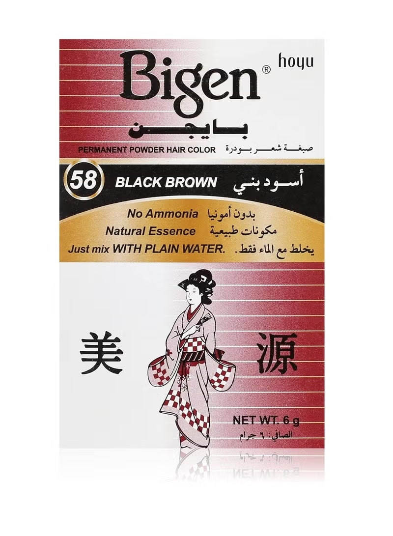 بايجن بايجين صبغة شعر بودرة رقم 58 أسود بني