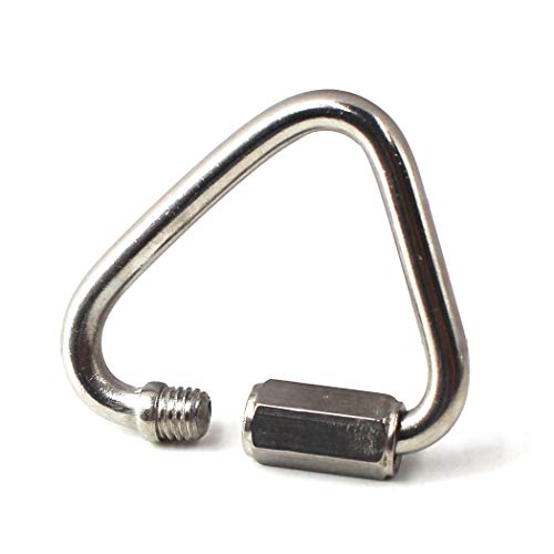 Flomore M10 Delta Quick Link 304 Stainless Steel Triangle Quicklink Chain Connector Screw Lock Carabiner Pack of 2 - Image 2