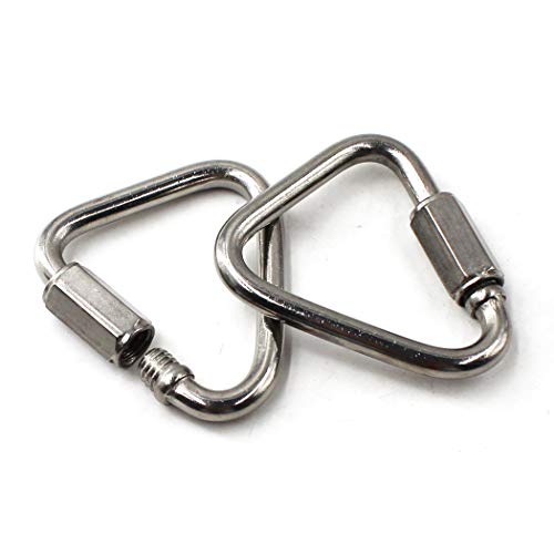 Flomore M10 Delta Quick Link 304 Stainless Steel Triangle Quicklink Chain Connector Screw Lock Carabiner Pack of 2 - Image 3