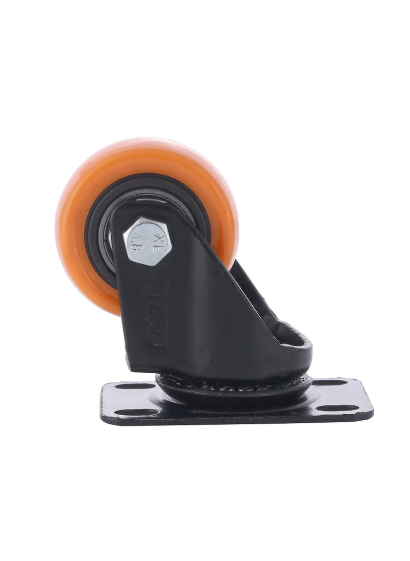 BMB tools - 2-Piece 50mm Orange PVC Medium Duty Ball Bearing Caster - Swivel - Plate - Image 1