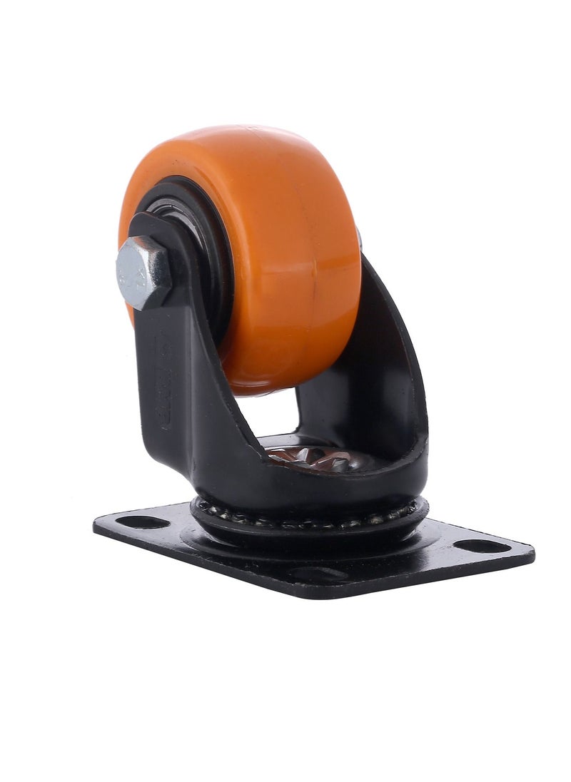 BMB tools - 2-Piece 50mm Orange PVC Medium Duty Ball Bearing Caster - Swivel - Plate - Image 1