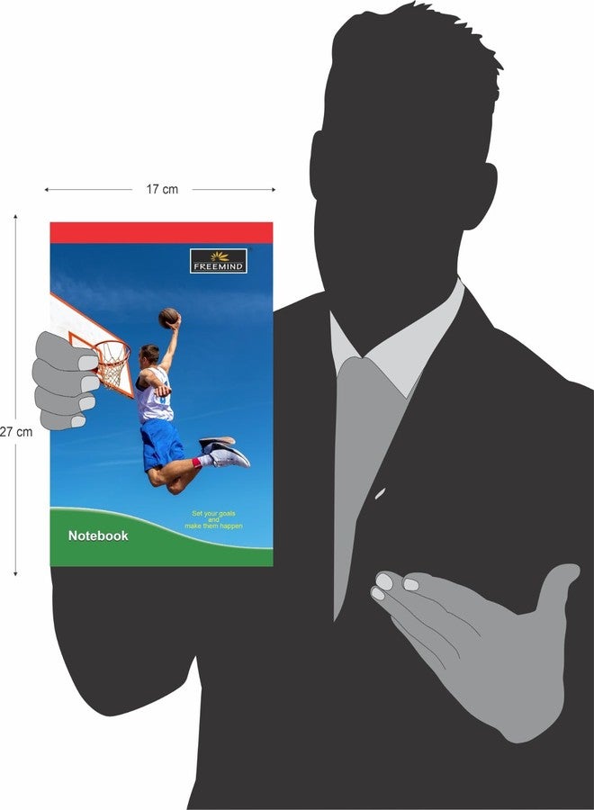 Freemind Sports Notebooks, 27 x 17 cm, Single Line with Interleaf, 164 Pages, Pack of 12 - Image 3