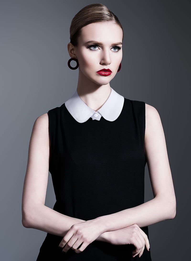 2 Pieces Fake Collar Detachable Dickey False Lapel Blouse Women's Faux Styles Medium - Image 2