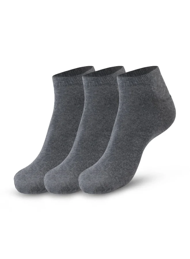 Ampm Mens Cotton-blended Low cut Sneaker Socks (PACK OF 3) Lightweight, Ultra-Soft touch, Secure Gentle Grip, Reinforced stitch, Skin Friendly - GREY