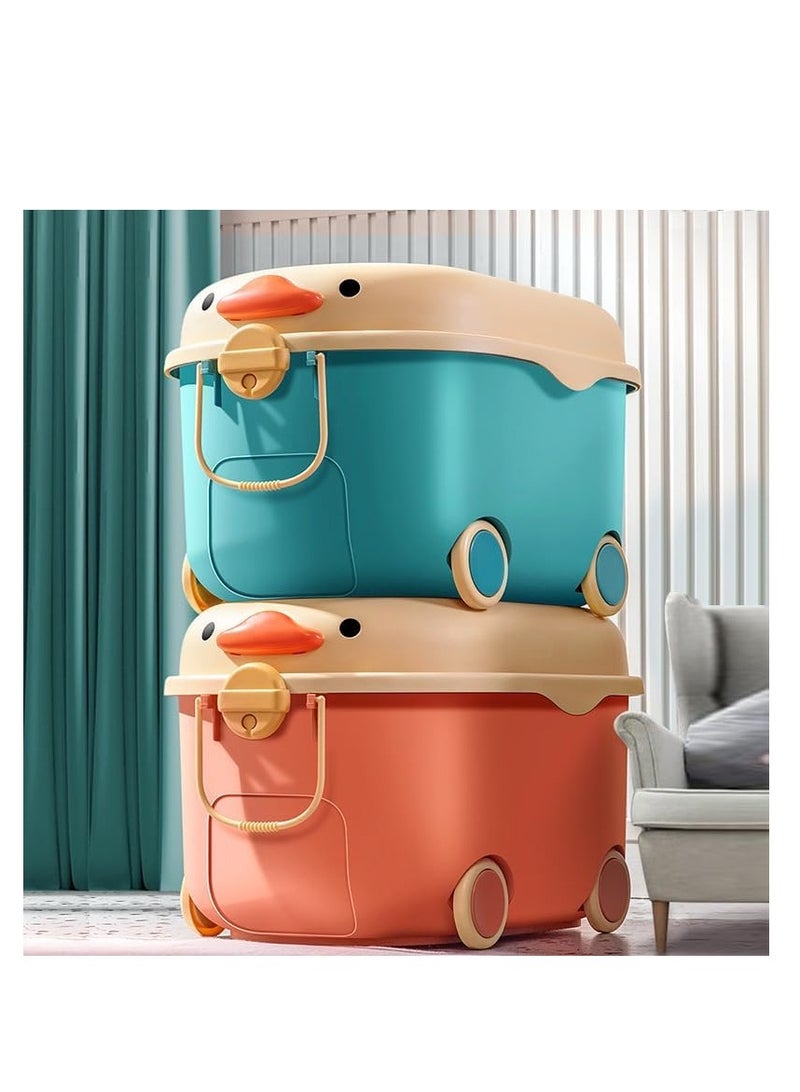 Generic Children's Toy Storage Box Stackable Toy Organizer with Wheels and Handle,Large Kids Toy Chest,Animal Toy Storage Organizer/Bin/Box/Basket/Trunk for Toddler  - Image 4