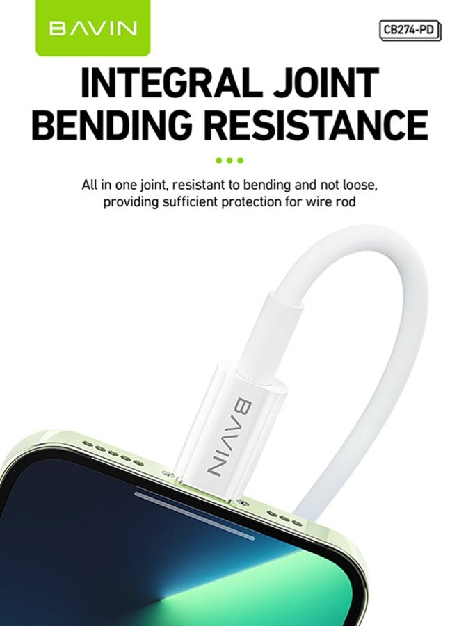 BAVIN iPhone Charger Cable 1M USB C to Lightning Cable Fast Charging Power Delivery PD 30W 3A iPhone Cable for iPhone 14/14 Pro/14 Plus/14 Pro Max, iPad Pro, iPhone 8-13 All Series - Image 3