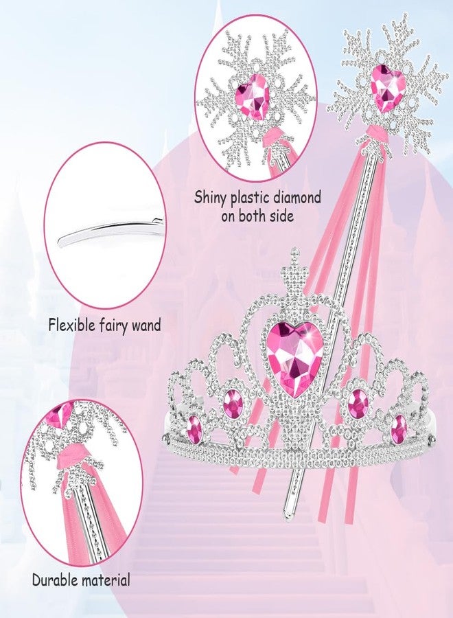 Vicloon 2PCS Princess Crown and Wands, Princess Dress Up Accessories for Little Girls, Princess Tiara Jewelry Toy for 3-6 Girl Christmas Birthday Cosplay Crown - Image 3