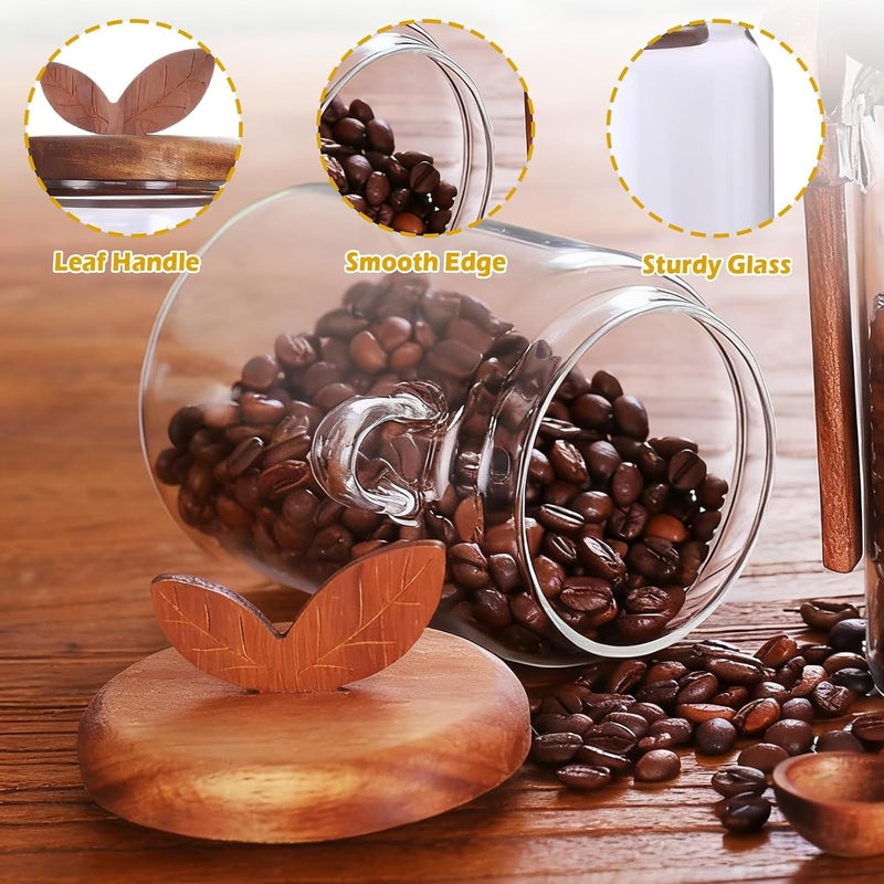 TERRIFI Easy transit optimized build Glass Sugar Bowls with Airtight Lids and Spoons, 13.5oz Kitchen Storage Jars for Coffee Bar, Brown Sugar, Salt, Tea, Spices, Durable Clear Containers for Baking and Pantry Organization Global simple assemble options - Image 2