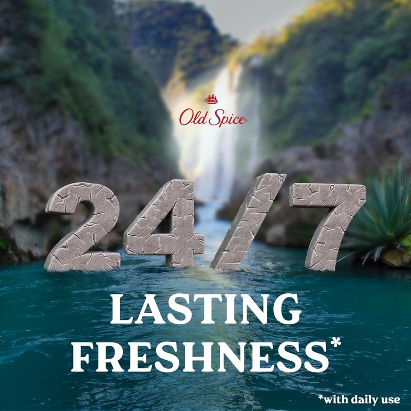 Old Spice GentleMan's Aluminum Free Dry Feel Deodorant for Men, 24/7 Lasting Freshness, Gentle on Skin with Skin Conditioners, Blue Agave + Fresh Waterfall Scent, 3.0 oz (Pack of 3) - Image 3