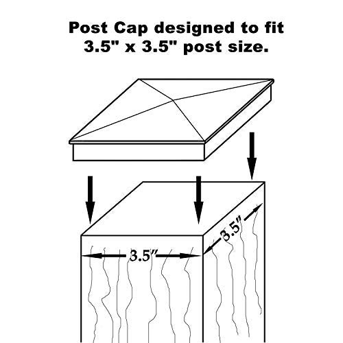 Nuvo Iron PCP02 3 1/2" Pyramid Post Cap, 3-1/2 x 3-1/2 inch, Black - Image 4