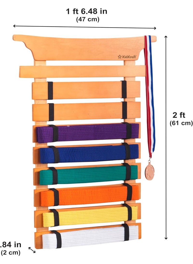 KidKraft KidKraft Martial Arts Wooden Belt Holder Hanging Display for 8 Belts Unpersonalized  - Image 5