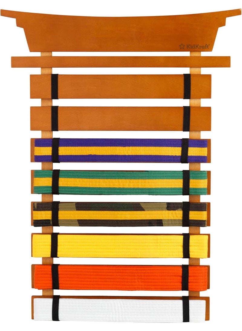 KidKraft KidKraft Martial Arts Wooden Belt Holder Hanging Display for 8 Belts Unpersonalized  - Image 1
