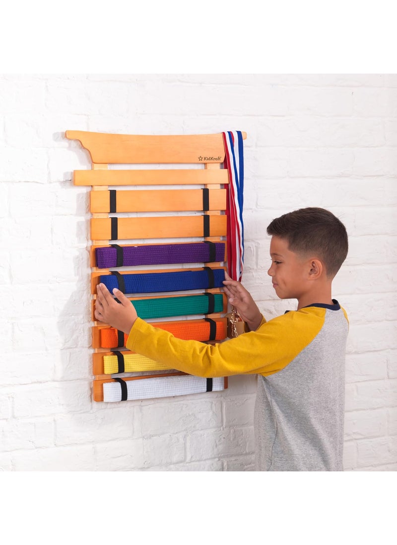 KidKraft KidKraft Martial Arts Wooden Belt Holder Hanging Display for 8 Belts Unpersonalized  - Image 2