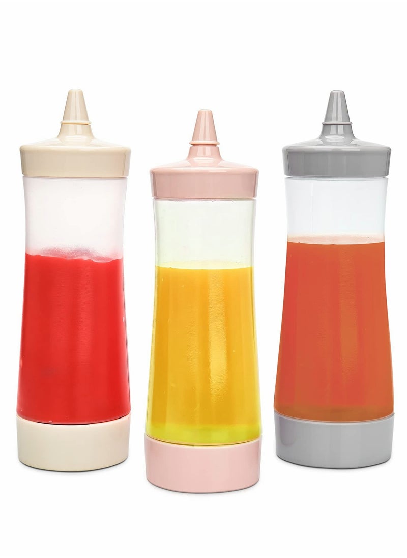 Excefore Porous Squeeze Bottles, Leak Proof Refillable Condiment Container for Kitchen Use, Salad Dressings, top dispensers for ketchup mustard mayo hot sauces olive oil(12 oz)  - Image 1