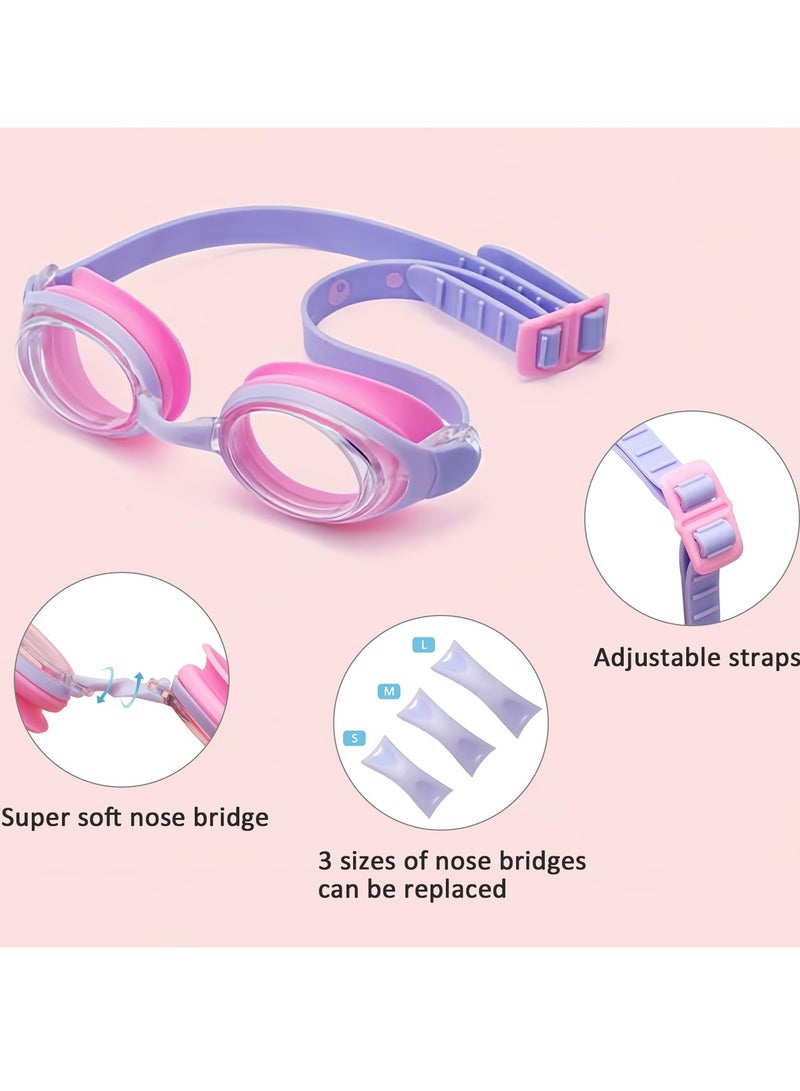 KASTWAVE Kids Swimming Goggles, 2 Pcs Swim Goggles for Children, No Leaking Anti Fog UV Protection Children Swimming Goggles, Adjustable Head Strap Swim Goggle for 3-15 Years Old Girls Boys Children - Image 4