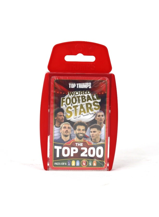 Top Trumps أعلى نجوم كرة القدم في العالم - 200 الأعلى - أحمر | لعبة ورقية تعليمية | لعبة ورقية قابلة للجمع | ألعاب استراتيجية | ألعاب للأطفال والبالغين - Image 1