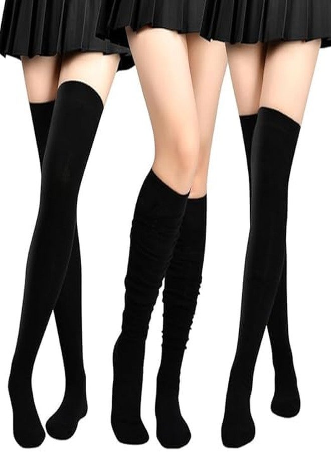 Avenvi Winter Knee High Socks for Women Black, Stretchable Free Size Long woolen socks for Girls & women, Thick Socks Support For Cold Weather, Regular use, Running, Hiking, - Image 1