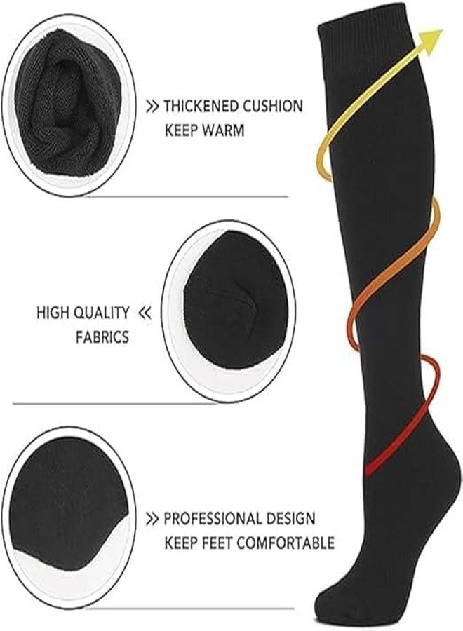 Avenvi Winter Knee High Socks for Women Black, Stretchable Free Size Long woolen socks for Girls & women, Thick Socks Support For Cold Weather, Regular use, Running, Hiking, - Image 3