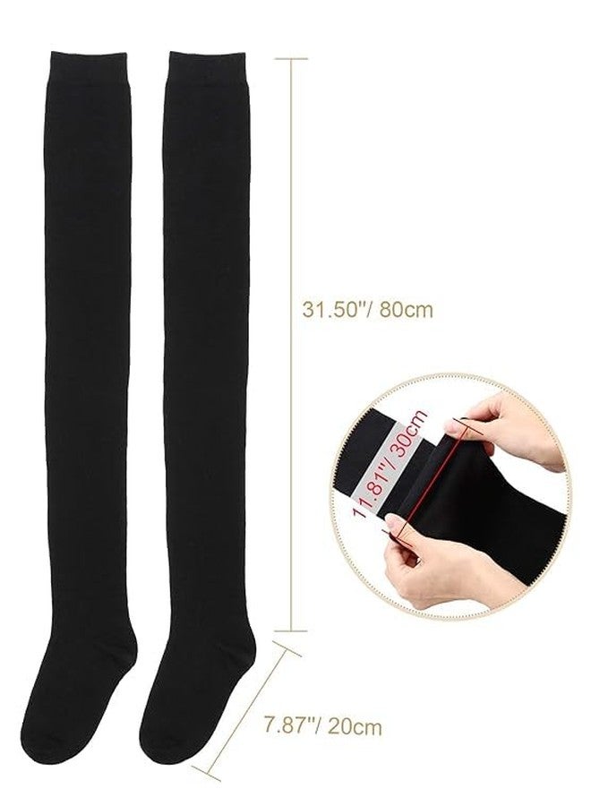Avenvi Winter Knee High Socks for Women Black, Stretchable Free Size Long woolen socks for Girls & women, Thick Socks Support For Cold Weather, Regular use, Running, Hiking, - Image 5