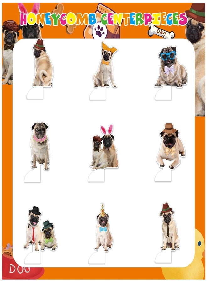 LHDUOFA 9 PCS Pug Honeycomb Centerpieces Table Decorations Pug Table Centerpieces for Pug Dog Party Supplies Birthday Party Decorations - Image 5