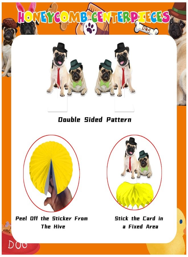 LHDUOFA 9 PCS Pug Honeycomb Centerpieces Table Decorations Pug Table Centerpieces for Pug Dog Party Supplies Birthday Party Decorations - Image 4