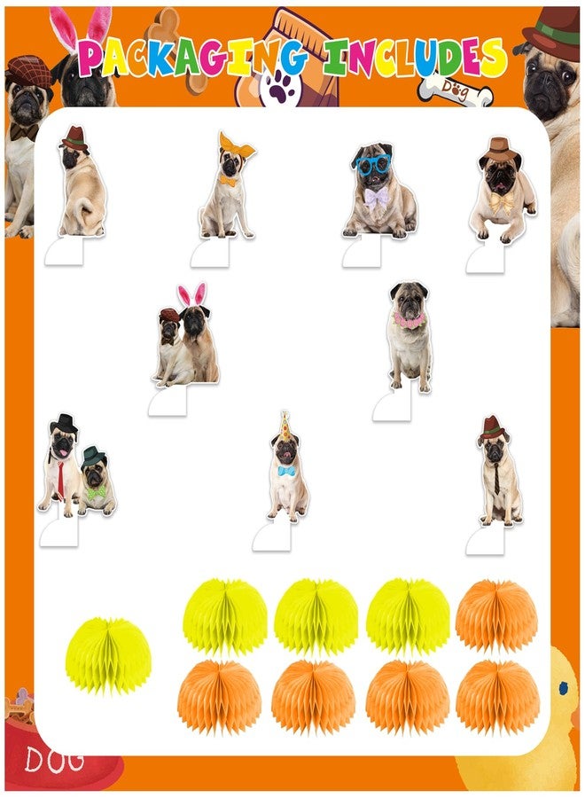 LHDUOFA 9 PCS Pug Honeycomb Centerpieces Table Decorations Pug Table Centerpieces for Pug Dog Party Supplies Birthday Party Decorations - Image 2