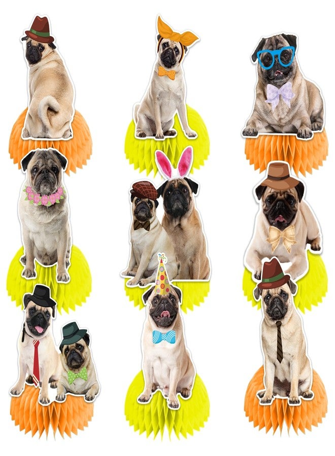 LHDUOFA 9 PCS Pug Honeycomb Centerpieces Table Decorations Pug Table Centerpieces for Pug Dog Party Supplies Birthday Party Decorations - Image 1