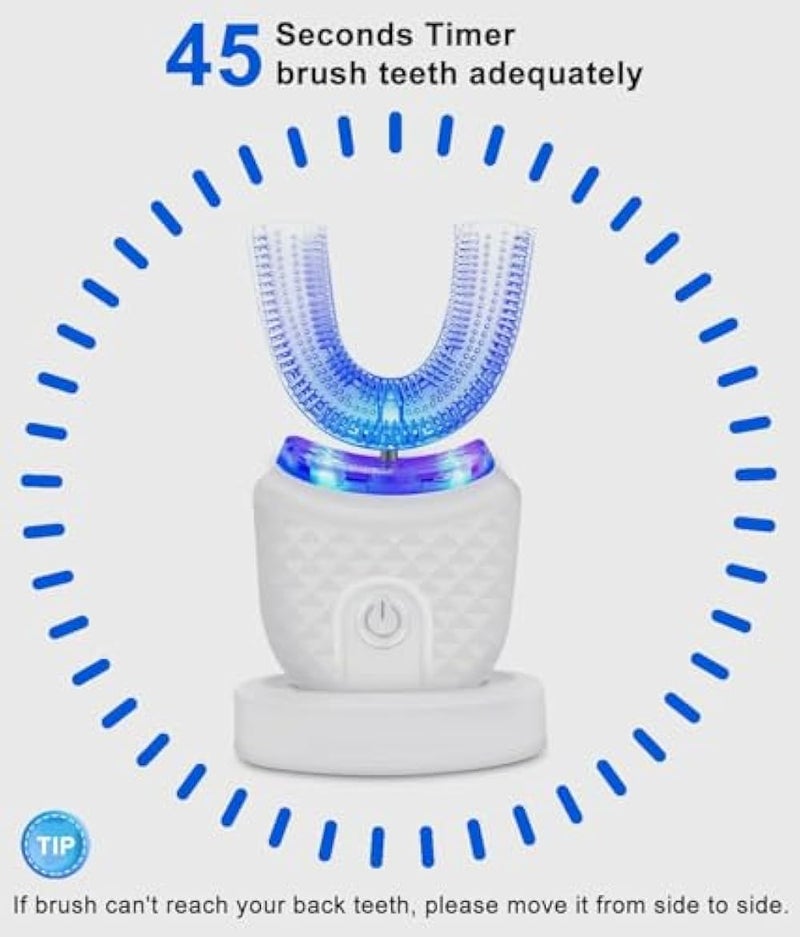 Ultrasonic Electric Toothbrush, U Shaped Automatic Toothbrush for Adults 360° Full Mouth Whitening IPX7 Waterproof - Image 1