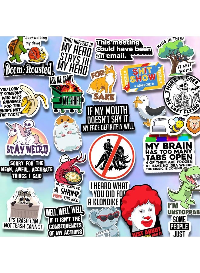 Debinolo Pack of 203 Funny Stickers for Adults Quotes, Water Bottles, Cool Accessories and Waterproof Laptop, Bumper, Phone, Helmets, Wall, Window Decals, Decor - Image 5