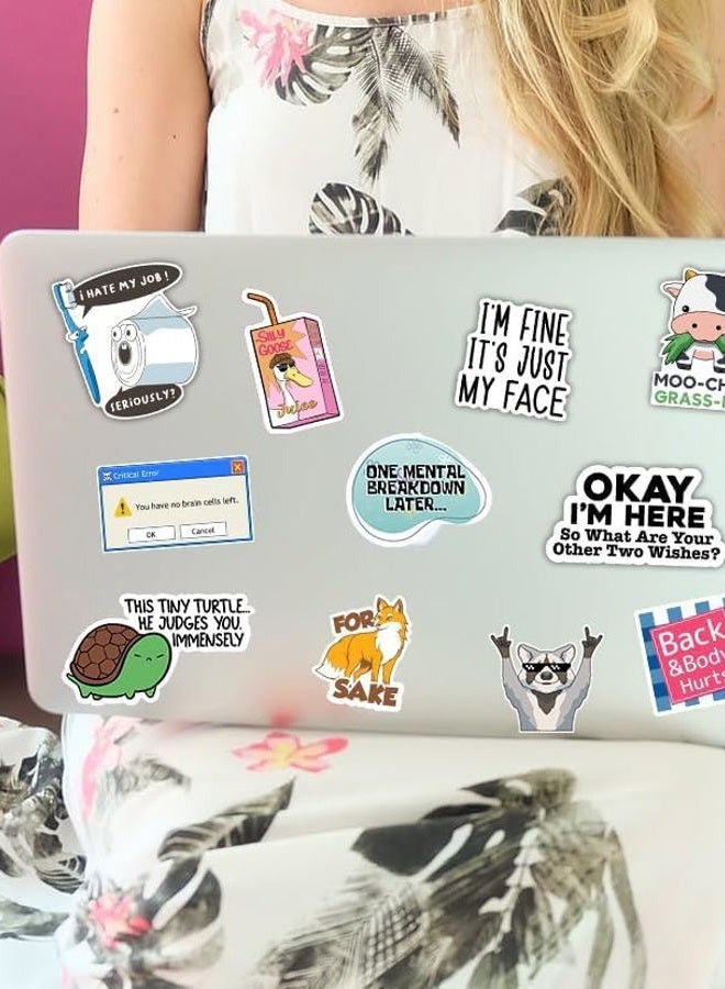 Debinolo Pack of 203 Funny Stickers for Adults Quotes, Water Bottles, Cool Accessories and Waterproof Laptop, Bumper, Phone, Helmets, Wall, Window Decals, Decor - Image 4