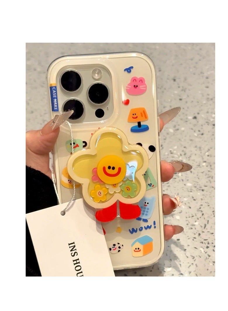 NIBEMINENT Protective TPU Case Cover For iPhone 16 Plus, Sunflower With Yellow Stake