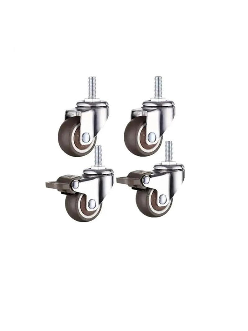 1 Inch Rubber Silent Screw Furniture Casters Non Hurt Floor Wheel 4Pcs 11kg Load - Image 2