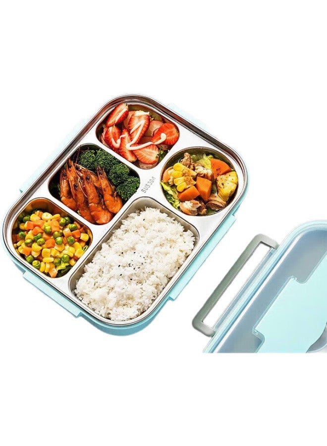 MAX COOK Maxcook 304 Stainless Steel Lunch Box With Five Compartments, 2L Capacity, Deepened Design, Includes Cutlery Set And Insulated Bag Mcft8765 - Image 2