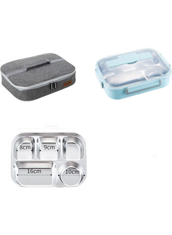 MAX COOK Maxcook 304 Stainless Steel Lunch Box With Five Compartments, 2L Capacity, Deepened Design, Includes Cutlery Set And Insulated Bag Mcft8765 - Image 3