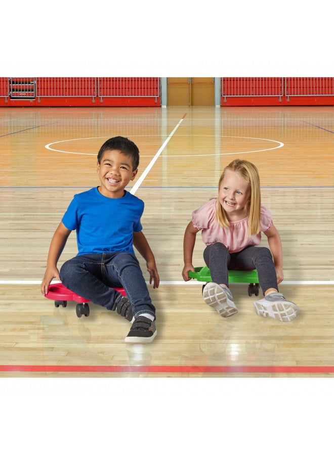 hand2mind Red Heavy-Duty Indoor Scooter Board with Handles, Floor Scooter, Sit Down Scooter, Gym Activities for Kids, Indoor Recess Games, Sport Scooters, Physical Education Equipment, Gross Motor Toy - Image 3