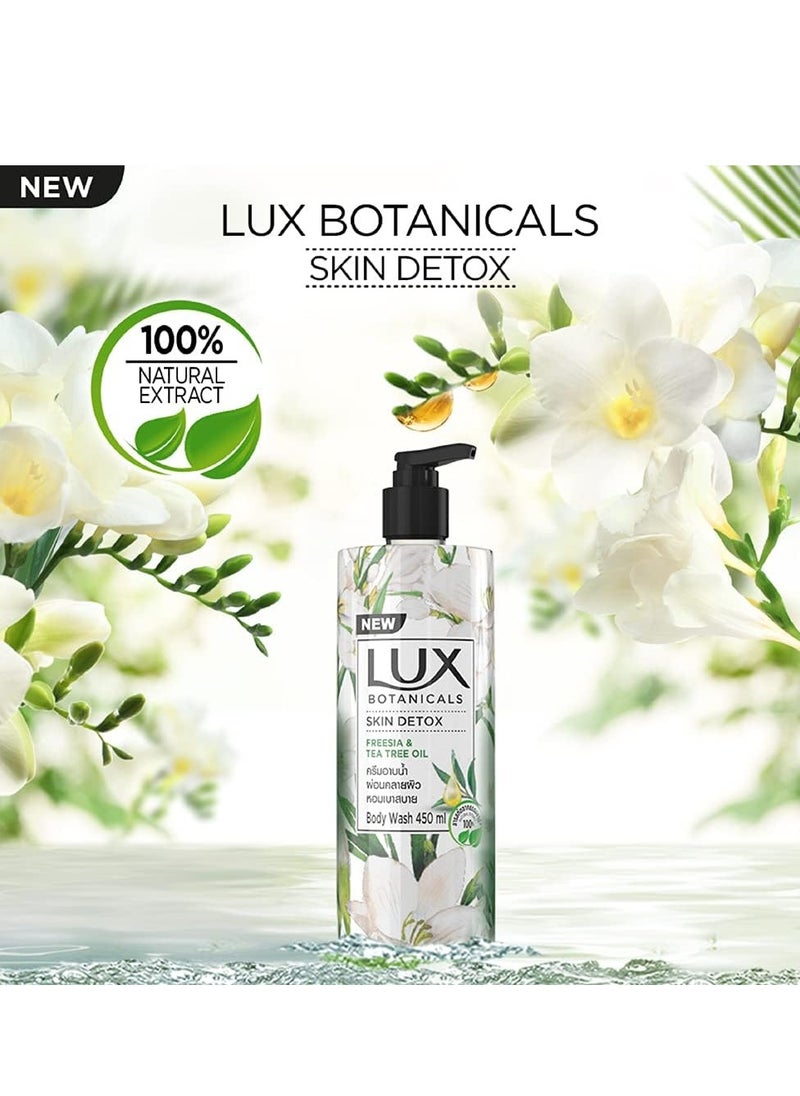 Lux - Lux Botanicals Skin Detox Body Wash (450mL) with Freesia & Tea Tree Oil Extracts For Women |100% Natural Extracts | Purifying & Gentle Shower Gel For Nourished & Revived Skin | Refreshing Fragrance | No Parabens - Image 1