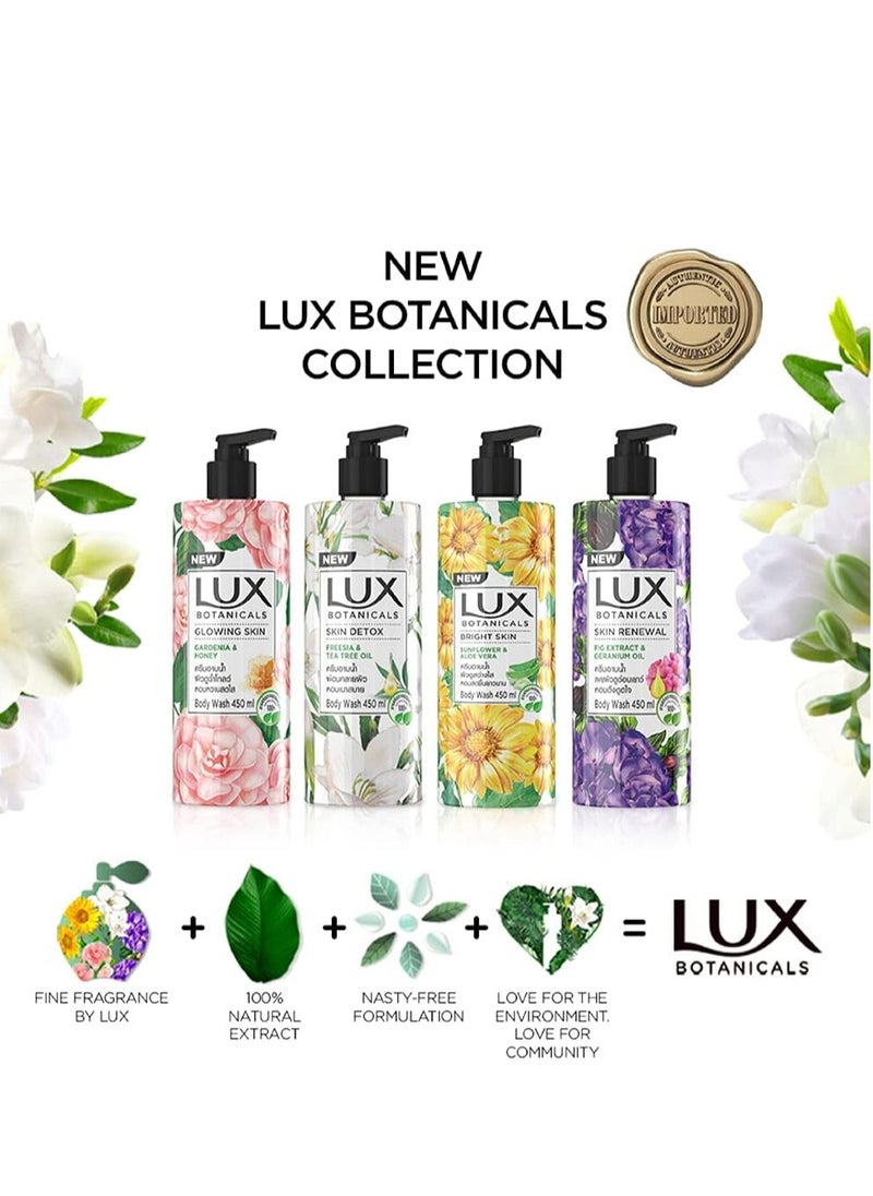Lux - Lux Botanicals Skin Detox Body Wash (450mL) with Freesia & Tea Tree Oil Extracts For Women |100% Natural Extracts | Purifying & Gentle Shower Gel For Nourished & Revived Skin | Refreshing Fragrance | No Parabens - Image 1