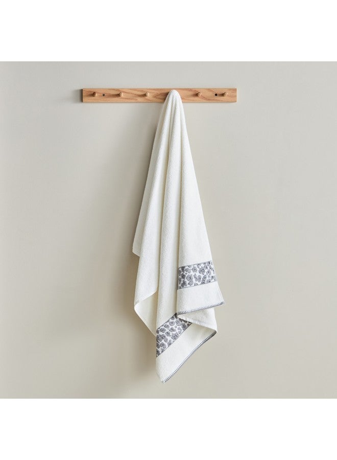 Home Box Opulence Leopard Border Jacquard Turkish Cotton Bath Towel 140 x 70 cm - Image 1