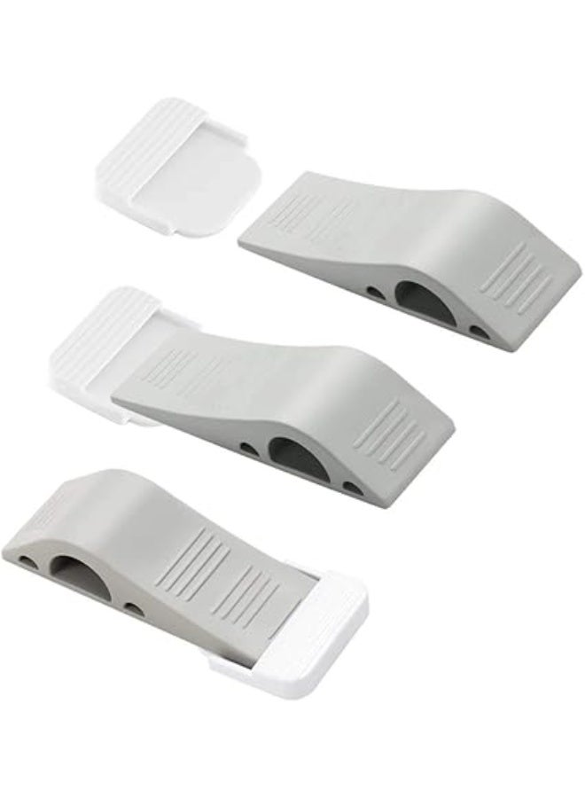 مصد باب مطاطي شديد التحمل مضاد للانزلاق، لا يخدش الأرضية، أوتاد باب متينة تناسب جميع أنواع الأرضيات، مثالية للمنزل والمكتب والمدرسة، 3 قطع في كل عبوة لضمان ثبات الأبواب وحمايتها-أدوات منزلية-حماية الأبواب - Image 1