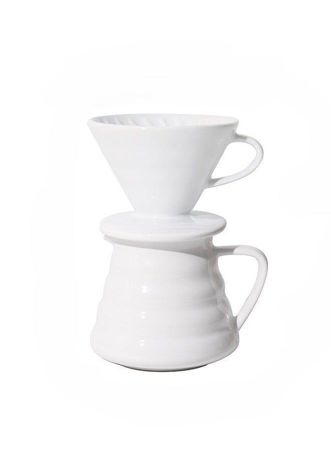 RANK Ceramic drip set 02 for preparing specialty coffee, consisting of a server and a funnel - Image 1