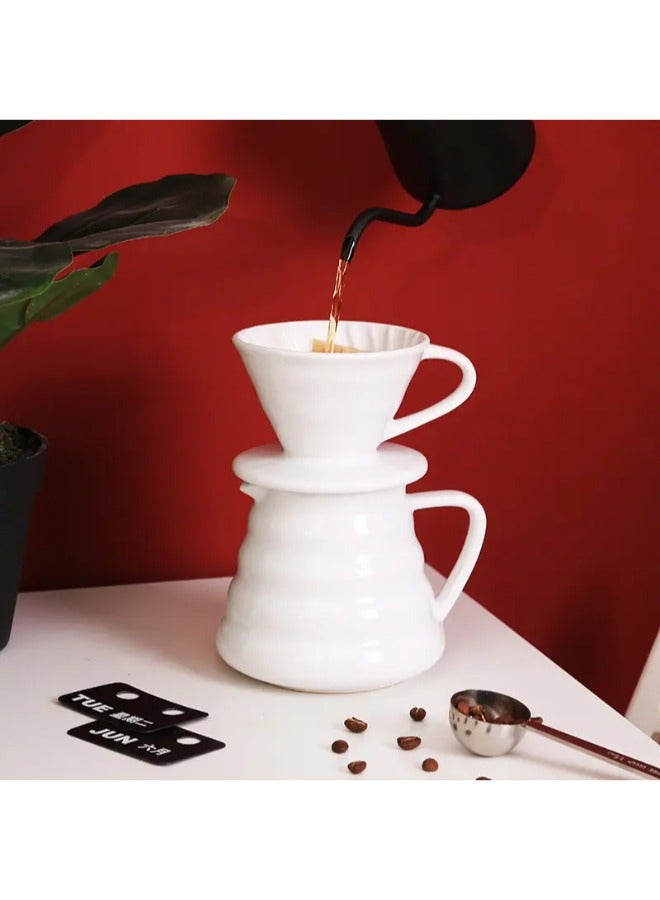 RANK Ceramic drip set 02 for preparing specialty coffee, consisting of a server and a funnel - Image 2