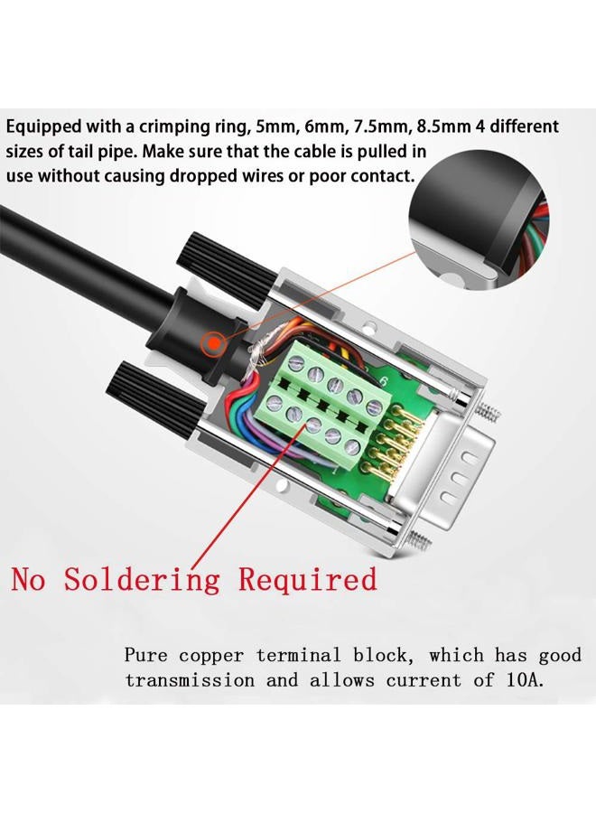 ANMBEST 2PCS DB9 Breakout Connector, Solderless Metal Shell RS232 D-SUB Serial to 9-Pin Port Terminal Female Adapter Connector Breakout Board with Case - Image 2