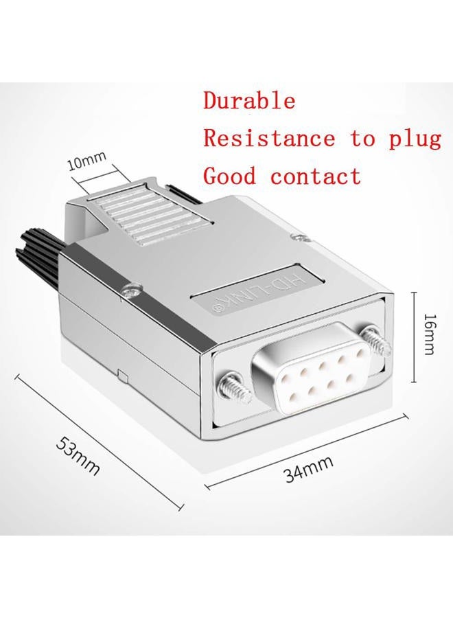 ANMBEST 2PCS DB9 Breakout Connector, Solderless Metal Shell RS232 D-SUB Serial to 9-Pin Port Terminal Female Adapter Connector Breakout Board with Case - Image 3