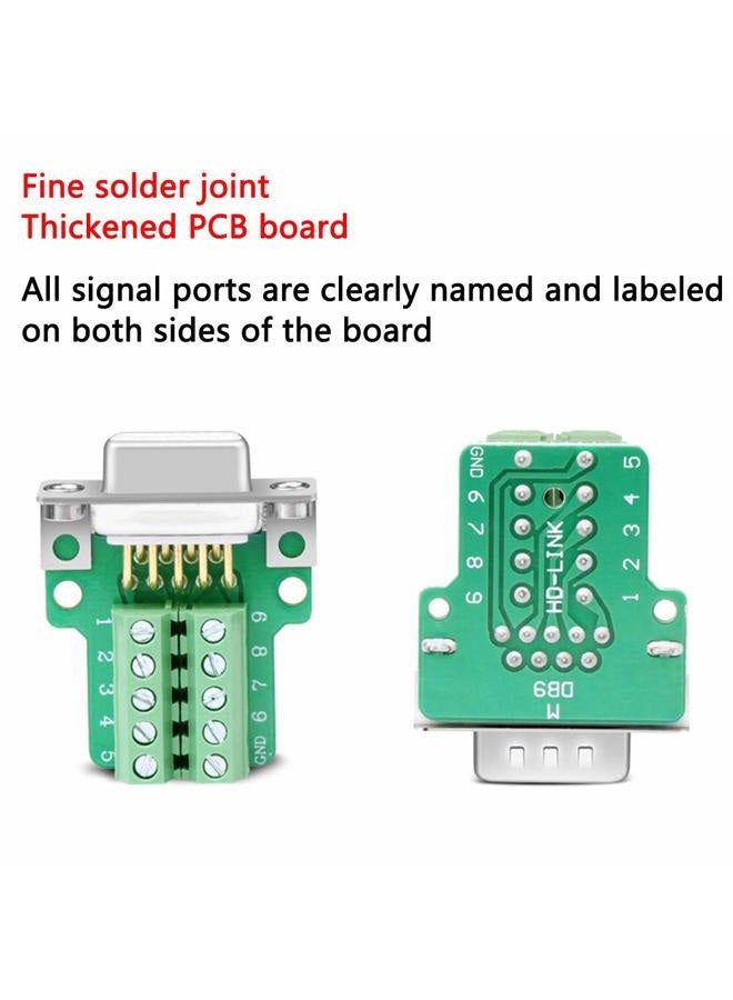 ANMBEST 2PCS DB9 Breakout Connector, Solderless Metal Shell RS232 D-SUB Serial to 9-Pin Port Terminal Female Adapter Connector Breakout Board with Case - Image 4