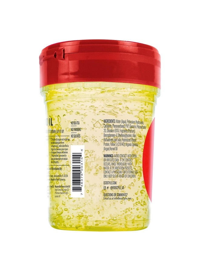 Eco Style Moroccan Argan Oil Styling Gel - Promotes Healthy Hair - Nourishes And Repairs - Delivers Long Lasting Shine - Provides Maximum Hold and Helps Tame Frizz - Ideal For All Hair - 8 oz - Image 2