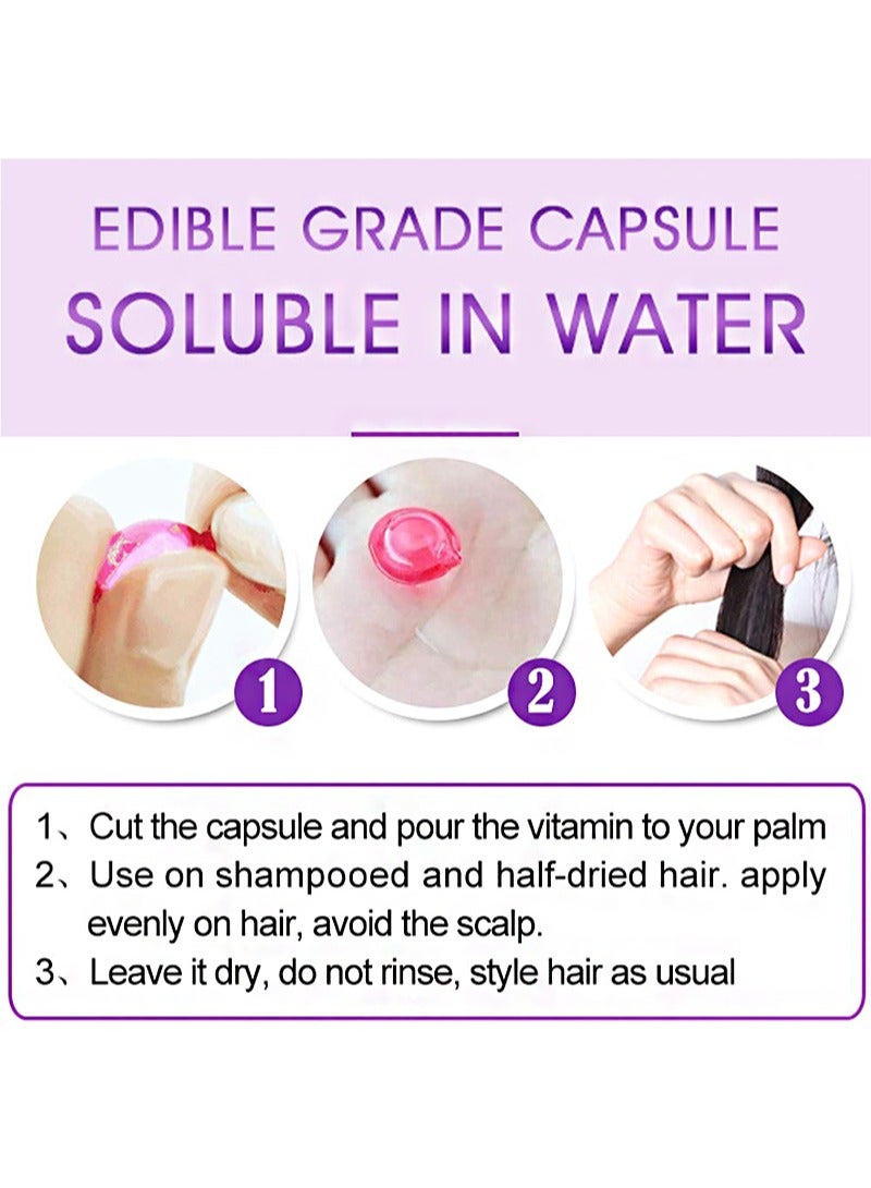 Sevich Hair Vitamin Essence Capsules，With Kemiri &Aloe Vera 0il，Hair Moisturizing Essence Formula, Contains Vitamin A C E Vitamin B5, Argan Macadamia Oil, Repairs Damaged Hair (Shiny Black 30 Capsules) - Image 5