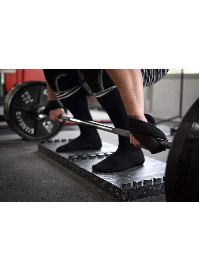 أحزمة رفع الأثقال على شكل رقم 8 للرفع المميت ورفع الأثقال وتمارين القوة والتدريب المتقاطع، أحزمة معصم قوية لرفع الأثقال للرجال والنساء (متوسط) - Image 5