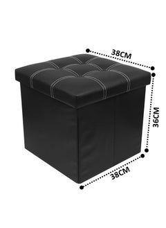 GTC GTC® Foldable Storage Stool for Living Room (733) (38x38x36cm, Black)  - Image 2