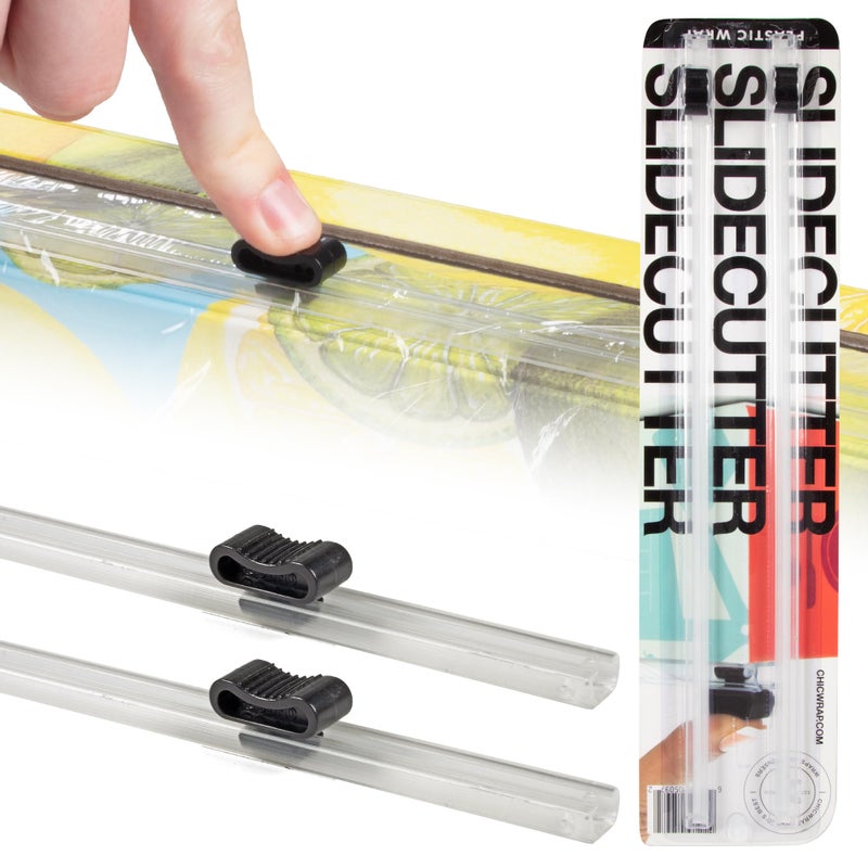 ChicWrap 13 Slide Cutters for ChicWrap Plastic Wrap Dispensers 2pack  SelfAdhesive PeelNSticks to Dispenser Box  Two Way Cutting Technology for Quick Precise Cutting